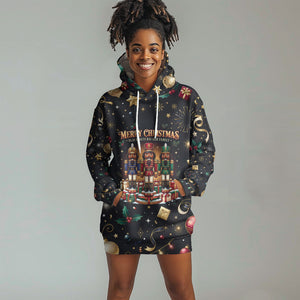 Black Nutcracker Family Christmas Hoodie Dress African American Noel Wrapped In Drip