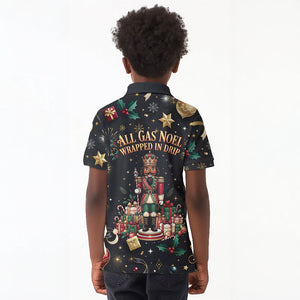 Black Nutcracker Family Christmas Kid Polo Shirt African American Noel Wrapped In Drip