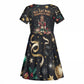 Black Nutcracker Family Christmas Kid Short Sleeve Dress African American Noel Wrapped In Drip