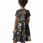 Black Nutcracker Family Christmas Kid Short Sleeve Dress African American Noel Wrapped In Drip