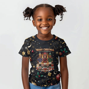 Black Nutcracker Family Christmas Kid T shirt African American Noel Wrapped In Drip