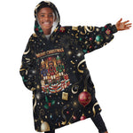 Black Nutcracker Family Christmas Kid Wearable Blanket Hoodie African American Noel Wrapped In Drip