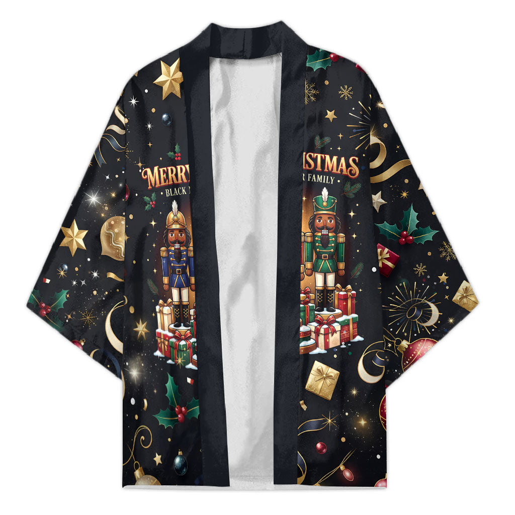 Black Nutcracker Family Christmas Kimono African American Noel Wrapped In Drip