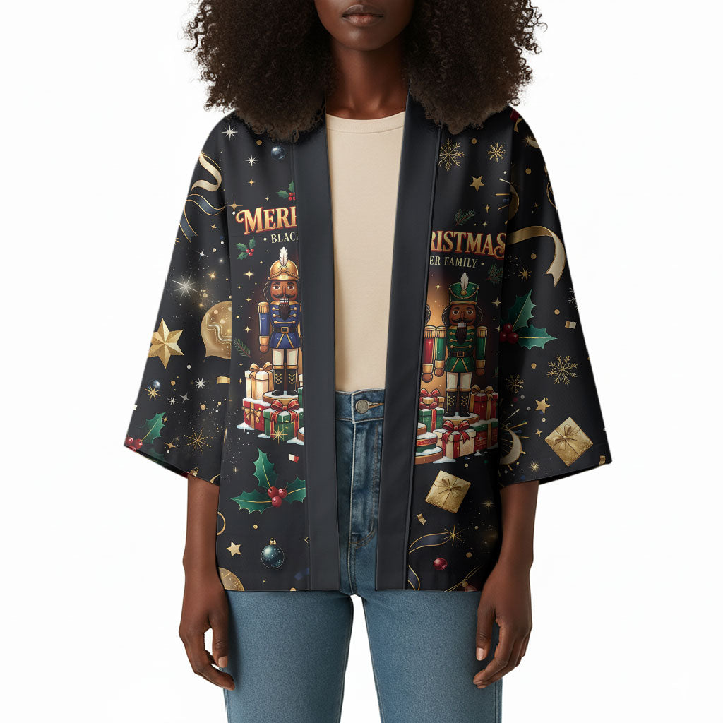 Black Nutcracker Family Christmas Kimono African American Noel Wrapped In Drip