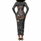 Black Nutcracker Family Christmas Long Sleeve Bodycon Dress African American Noel Wrapped In Drip