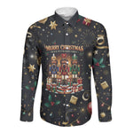 Black Nutcracker Family Christmas Long Sleeve Button Shirt African American Noel Wrapped In Drip