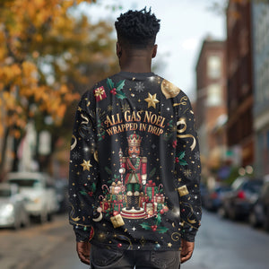 Black Nutcracker Family Christmas Long Sleeve Shirt African American Noel Wrapped In Drip