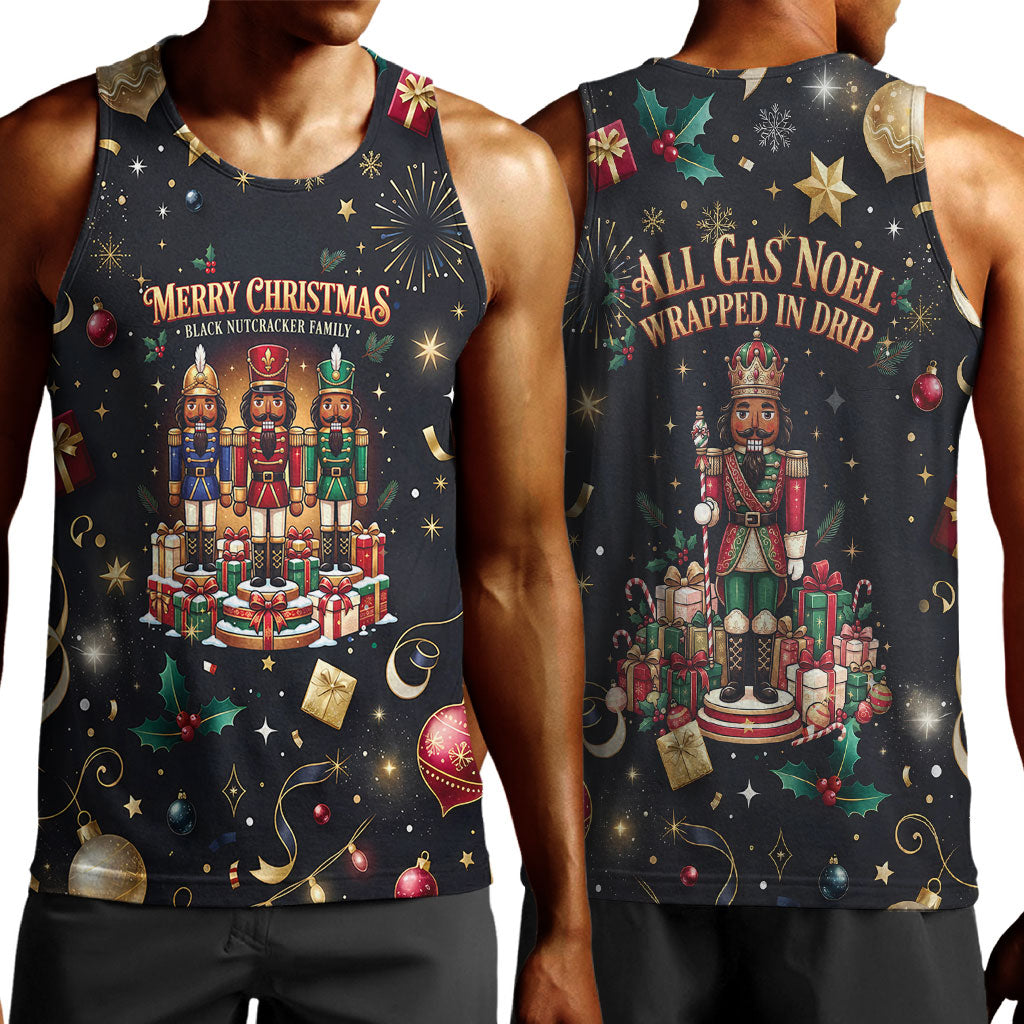 Black Nutcracker Family Christmas Men Tank Top African American Noel Wrapped In Drip