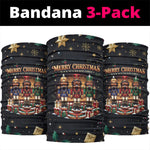 Black Nutcracker Family Christmas Neck Gaiter African American Noel Wrapped In Drip