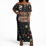 Black Nutcracker Family Christmas Off Shoulder Maxi Dress African American Noel Wrapped In Drip