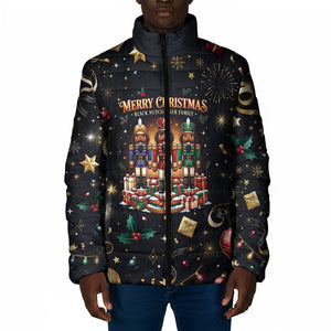 Black Nutcracker Family Christmas Padded Jacket African American Noel Wrapped In Drip