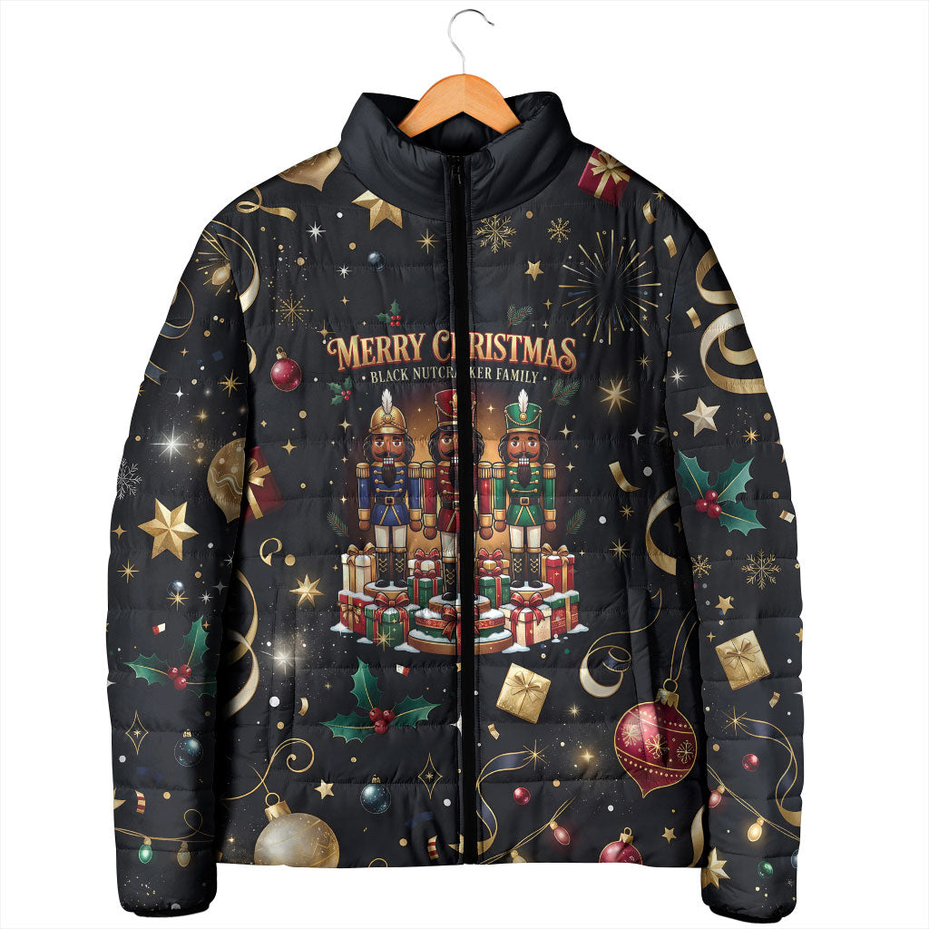 Black Nutcracker Family Christmas Padded Jacket African American Noel Wrapped In Drip