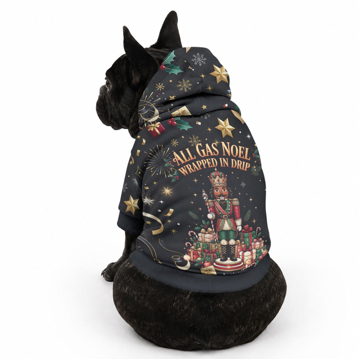 Black Nutcracker Family Christmas Pet Hoodie African American Noel Wrapped In Drip