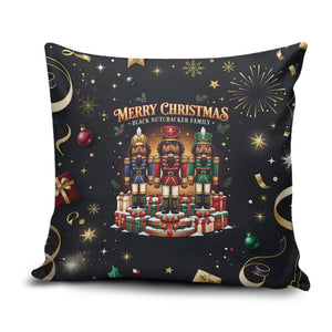 Black Nutcracker Family Christmas Pillow Cover African American Noel Wrapped In Drip