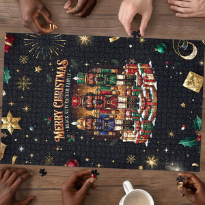 Black Nutcracker Family Christmas Puzzle African American Noel Wrapped In Drip