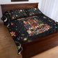 Black Nutcracker Family Christmas Quilt Bed Set African American Noel Wrapped In Drip