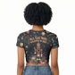 Black Nutcracker Family Christmas Raglan Cropped T shirt African American Noel Wrapped In Drip