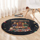 Black Nutcracker Family Christmas Round Carpet African American Noel Wrapped In Drip