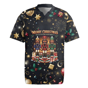 Black Nutcracker Family Christmas Rugby Jersey African American Noel Wrapped In Drip