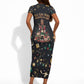 Black Nutcracker Family Christmas Short Sleeve Bodycon Dress African American Noel Wrapped In Drip