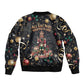 Black Nutcracker Family Christmas Sleeve Zip Bomber Jacket African American Noel Wrapped In Drip