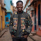 Black Nutcracker Family Christmas Sleeve Zip Bomber Jacket African American Noel Wrapped In Drip