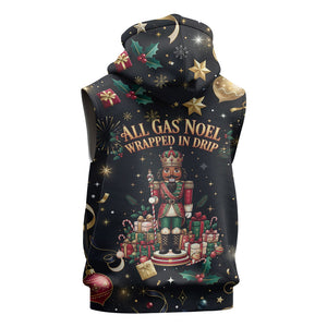 Black Nutcracker Family Christmas Sleeveless Hoodie African American Noel Wrapped In Drip