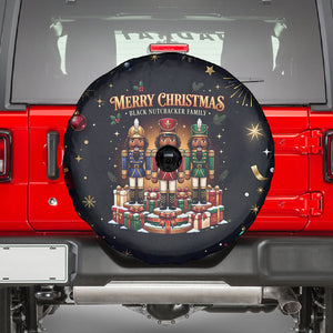 Black Nutcracker Family Christmas Spare Tire Cover African American Noel Wrapped In Drip
