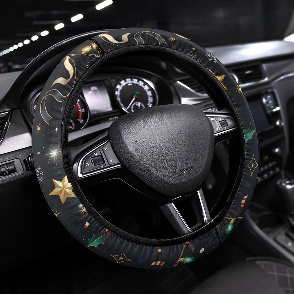 Black Nutcracker Family Christmas Steering Wheel Cover African American Noel Wrapped In Drip