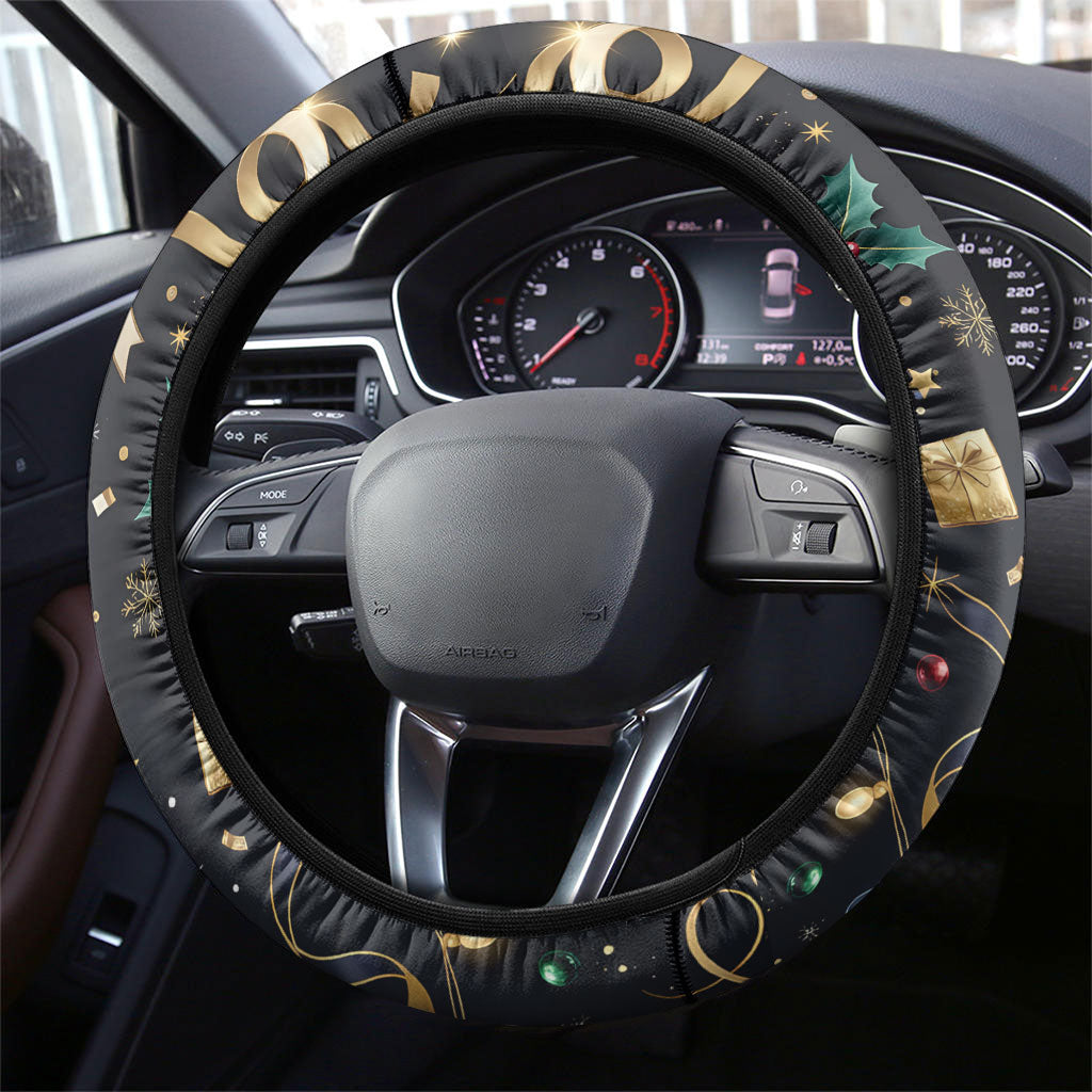 Black Nutcracker Family Christmas Steering Wheel Cover African American Noel Wrapped In Drip
