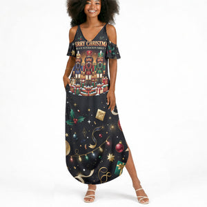 Black Nutcracker Family Christmas Summer Maxi Dress African American Noel Wrapped In Drip