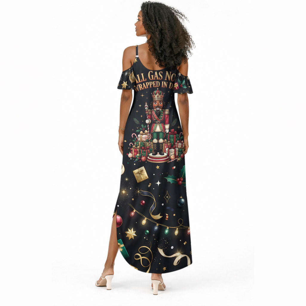 Black Nutcracker Family Christmas Summer Maxi Dress African American Noel Wrapped In Drip