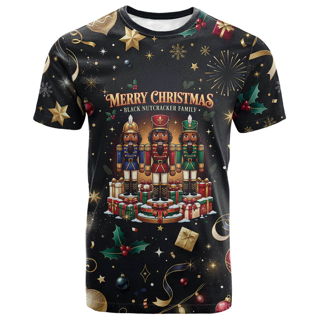 Black Nutcracker Family Christmas T shirt African American Noel Wrapped In Drip
