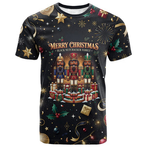 Black Nutcracker Family Christmas T shirt African American Noel Wrapped In Drip