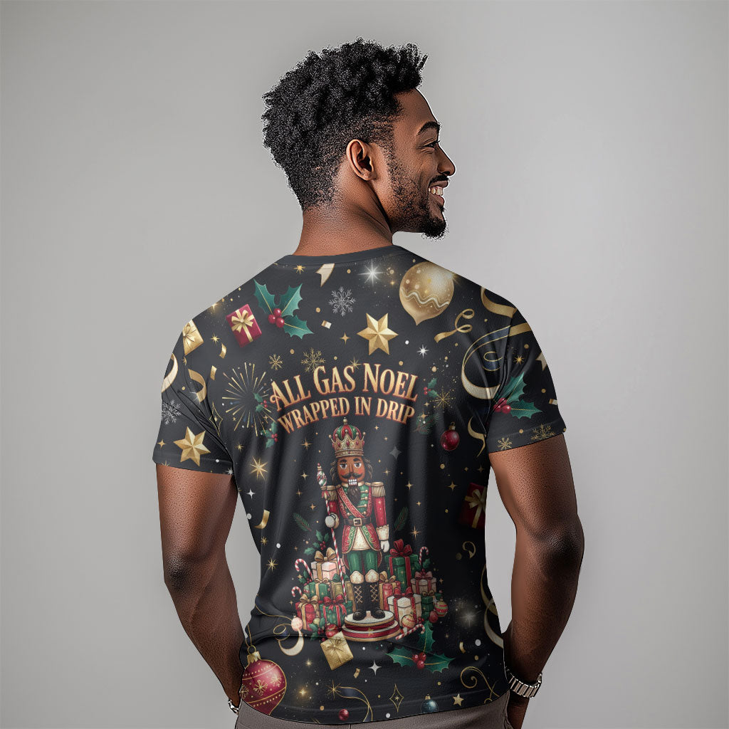 Black Nutcracker Family Christmas T shirt African American Noel Wrapped In Drip