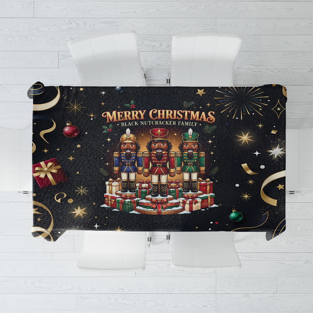 Black Nutcracker Family Christmas Tablecloth African American Noel Wrapped In Drip