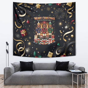 Black Nutcracker Family Christmas Tapestry African American Noel Wrapped In Drip