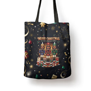 Black Nutcracker Family Christmas Tote Bag African American Noel Wrapped In Drip