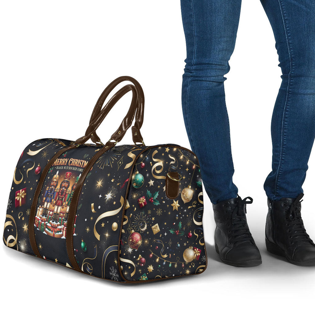 Black Nutcracker Family Christmas Travel Bag African American Noel Wrapped In Drip