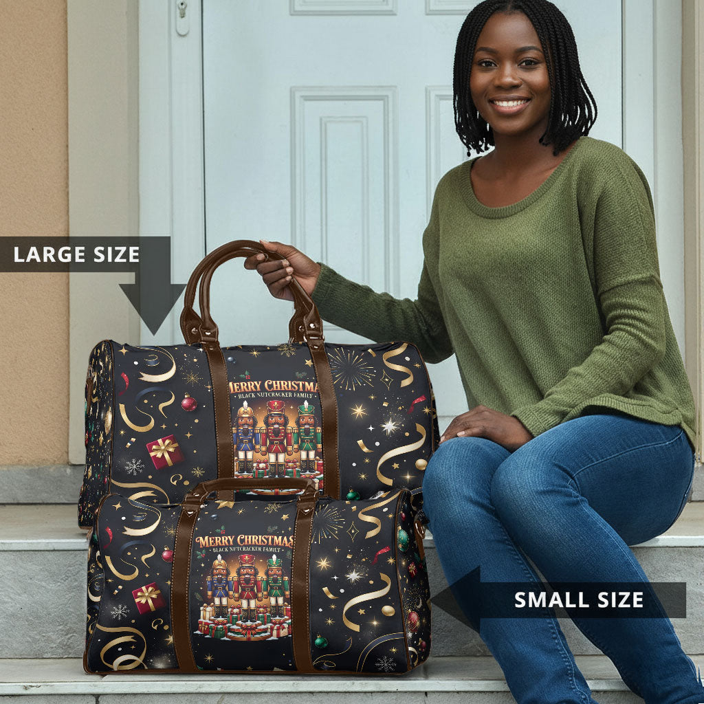 Black Nutcracker Family Christmas Travel Bag African American Noel Wrapped In Drip