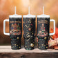Black Nutcracker Family Christmas Tumbler With Handle African American Noel Wrapped In Drip