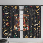 Black Nutcracker Family Christmas Window Curtain African American Noel Wrapped In Drip