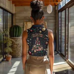 Black Nutcracker Family Christmas Women Sleeveless Polo Shirt African American Noel Wrapped In Drip