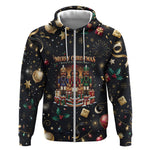 Black Nutcracker Family Christmas Zip Hoodie African American Noel Wrapped In Drip