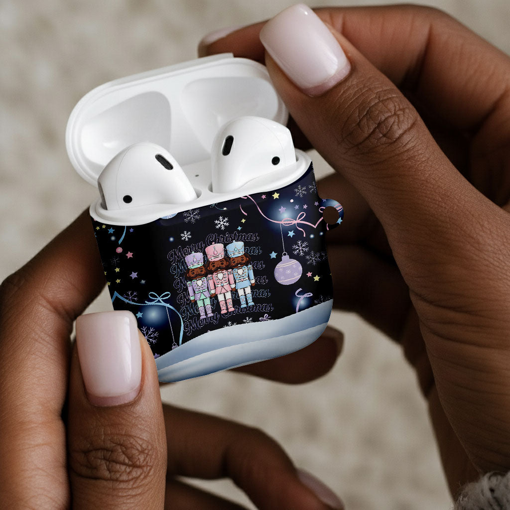 Black Nutcracker Magic Christmas AirPods Case African American Pastel Snowflake Winter
