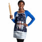 Black Nutcracker Magic Christmas Apron African American Pastel Snowflake Winter