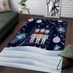 Black Nutcracker Magic Christmas Area Rug African American Pastel Snowflake Winter