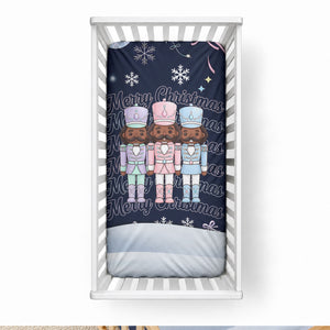 Black Nutcracker Magic Christmas Baby Bed Cover African American Pastel Snowflake Winter
