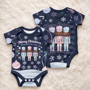 Black Nutcracker Magic Christmas Baby Onesie African American Pastel Snowflake Winter