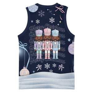 Black Nutcracker Magic Christmas Basketball Jersey African American Pastel Snowflake Winter